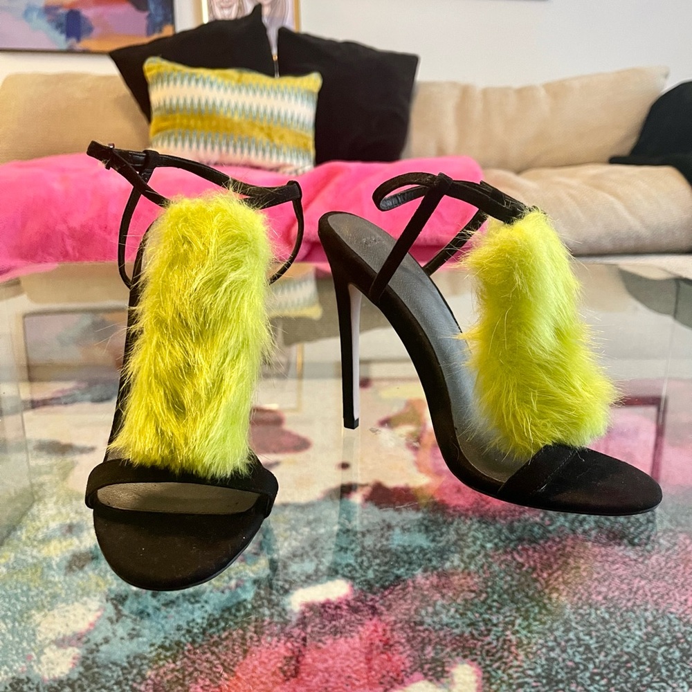 Black ASOS Hot Spell Furry Heels